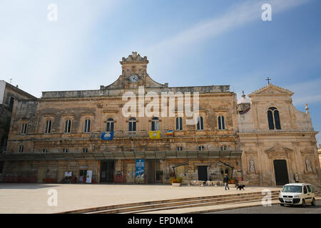 OSTUNI, ITALY - MARCH 14, 2015: Town Hall in the center of the historic town Ostuni, Puglia, Italy. Stock Photo