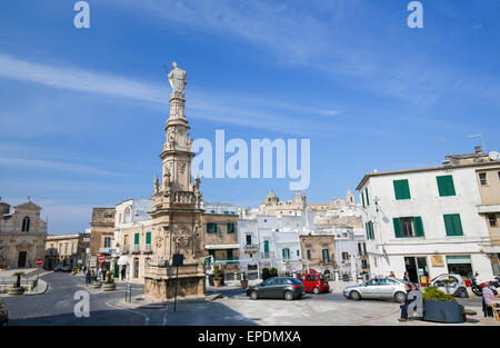 OSTUNI, ITALY - MARCH 14, 2015: Statue of San Oronzo in Ostuni, Puglia, Italy. Stock Photo