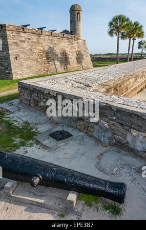 St. Augustine, Florida's Castillo de San Marcos (Fort Marion) on Matanzas Bay is the oldest masonry fort in the continental US. Stock Photo
