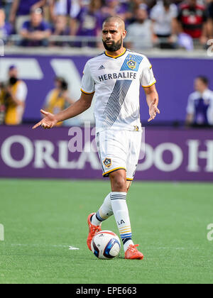 Orlando, Florida, USA. 17th May, 2015. LA Galaxy defender Leonardo (22) during MLS game action between LA Galaxy and Orlando City SC. Orlando City defeated LA Galaxy 4-0 at the Orlando Citrus Bowl in Orlando, Fl. Romeo Guzman/CSM. Credit:  csm/Alamy Live News Stock Photo