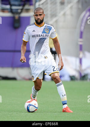 Orlando, Florida, USA. 17th May, 2015. LA Galaxy defender Leonardo (22) during MLS game action between LA Galaxy and Orlando City SC. Orlando City defeated LA Galaxy 4-0 at the Orlando Citrus Bowl in Orlando, Fl. Romeo Guzman/CSM. Credit:  csm/Alamy Live News Stock Photo