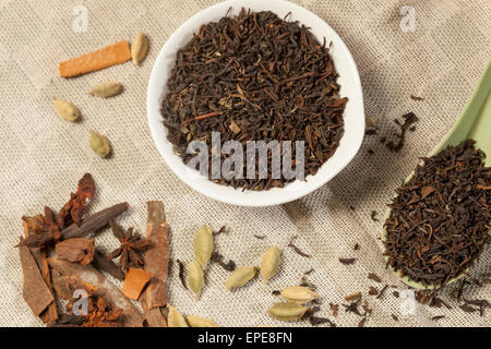 Spiced Masala Tea with Ingredients Stock Photo - Alamy