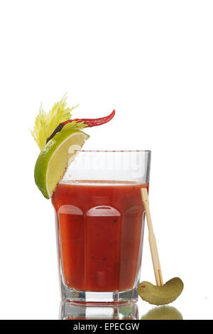 Bloody Mary alcoholic cocktail isolated on white Stock Photo