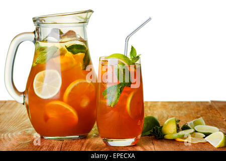 Iced Tea Pitcher or Jug, isolated Stock Photo - Alamy