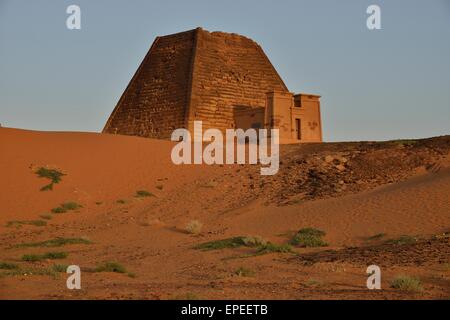 Pyramid of the northern cemetery of Meroe, Nubia, Nahr an-Nil, Sudan Stock Photo