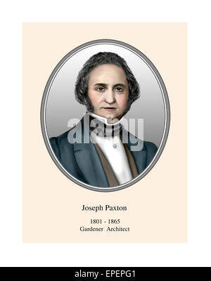Joseph Paxton Gardener Architect Portrait Modern Illustration Stock Photo