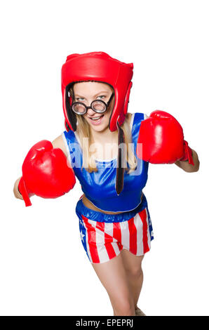 Funny boxer isolated on the white background Stock Photo - Alamy