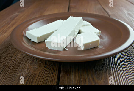 Baladi cheese - soft, white cheese originating in the Middle East Stock Photo