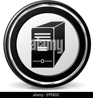 illustration of computer black and silver icon Stock Vector