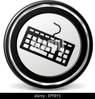 illustration of keyboard black and silver icon Stock Vector