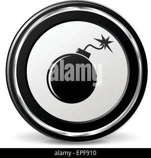 illustration of bomb black and silver icon Stock Vector