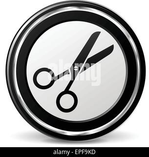 scissor icon, scissor symbol vector, scissor silver color with Black ...