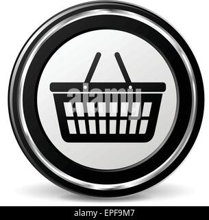 illustration of basket black and silver icon Stock Vector