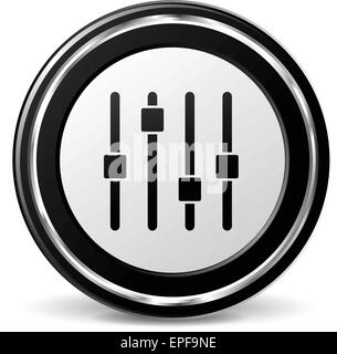 illustration of adjustment black and silver icon Stock Vector