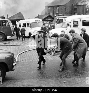 Stockport Air Disaster was the crash of a Canadair C-4 Argonaut aircraft owned by British Midland Airways, registration G-ALHG, near the centre of Stockport, Greater Manchester, England on Sunday 4 June 1967. 72 of the 84 aboard were killed in the acciden Stock Photo