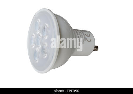 Philips 4.5W GU10 240V LED light bulb isolated on a white background Stock Photo