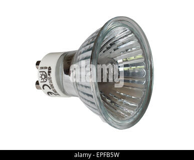DAR 50W GU10 240V halogen light bulb isolated on a white background Stock Photo