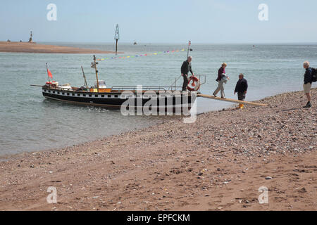 the ferry between shaldon and teignmouth across the river teign in south devon Stock Photo