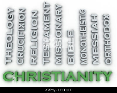 3d image Christianity  issues concept word cloud background Stock Photo