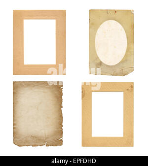 Set of  old photo paper texture isolated on white background Stock Photo