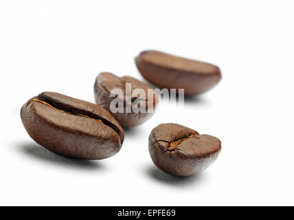 Isolated Coffee Beans Stock Photo