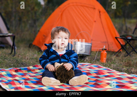 Little boy outdoors Stock Photo