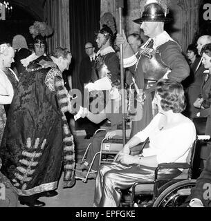 British Para Olympians, guest of honour of the Lord Mayor of London, at Mansion House, City of London, after their return from the Tokyo Paralympic Games; 5th December 1964. Stock Photo