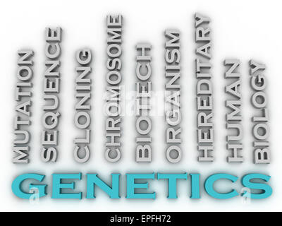 3d image Genetics  issues concept word cloud background Stock Photo