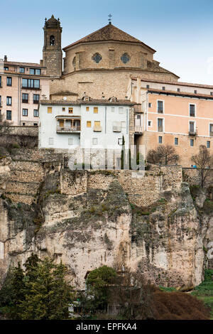 View over the gorge to the old town of Cuenca in Castilla La Mancha, Central Spain. Stock Photo