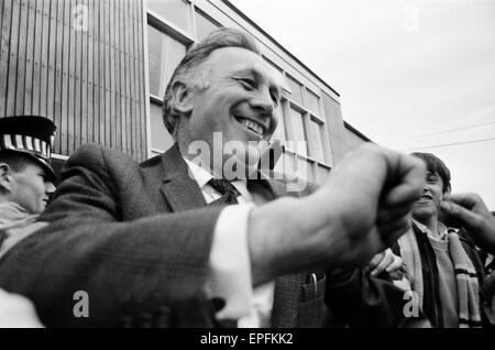 Newcastle Utd v Manchester City 11th May 1968  League Division One Match at St James Park Joe Mercer Celebrates with fans. Final Score Newcastle 3 Manchester City 4 Stock Photo