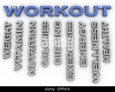 3d image Workout  issues concept word cloud background Stock Photo