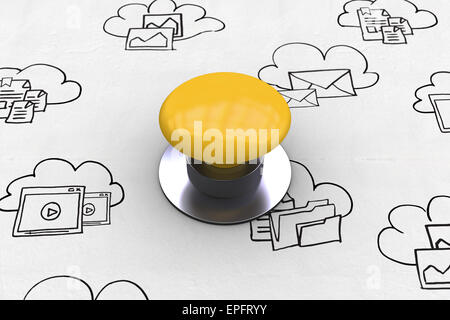 Start against cloud computing doodle Stock Photo