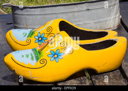 Famous traditional Dutch wooden clogs Stock Photo