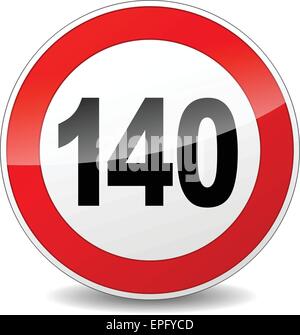 illustration of red and black speed limit sign Stock Vector