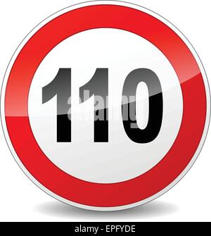 illustration of red and black speed limit sign Stock Vector