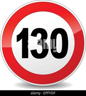illustration of red and black speed limit sign Stock Vector