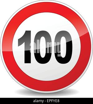illustration of red and black speed limit sign Stock Vector