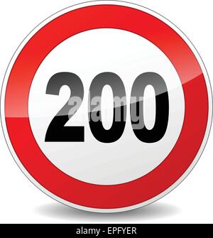 illustration of red and black speed limit sign Stock Vector