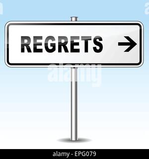 illustration of regrets sign on sky background Stock Vector