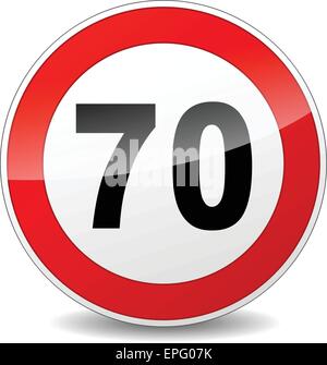 illustration of red and black speed limit sign Stock Vector