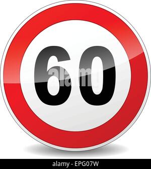 Speed limit 60 sign. Traffic signal vector Stock Vector Image & Art - Alamy