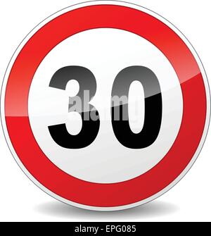 illustration of red and black speed limit sign Stock Vector