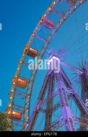 Riesenrad Prater Vienna, view of the Riesenrad ferris wheel in Vienna, famously featured in the 1949 film The Third Man, Wien, Austria. Stock Photo