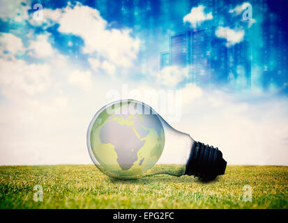 Composite image of lines of blue blurred letters falling Stock Photo