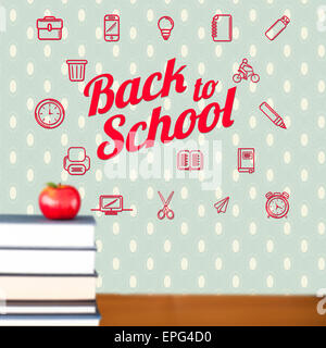 Composite image of back to school message with icons Stock Photo