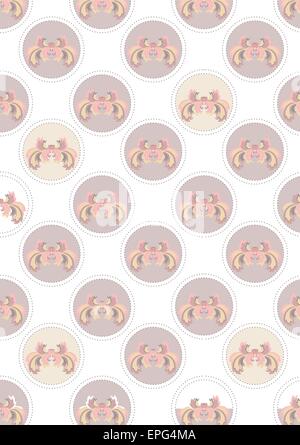 Light beige  seamless background with flower and beads Stock Vector