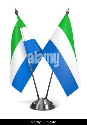 Small Flag of Sierra Leone on a Map Background with Selective Focus ...