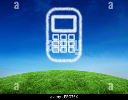 Composite image of cloud in shape of phone Stock Photo