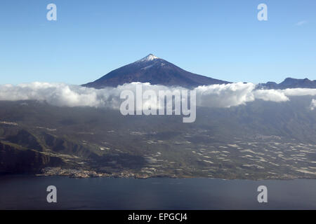Luftbild Panorama Insel Teneriffa Kanaren Spanien mit Berg Teide Stock Photo