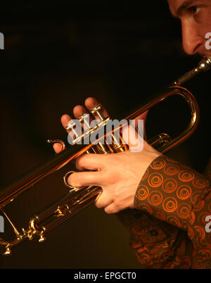 Trumpet player Stock Photo